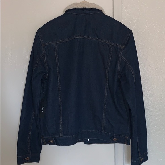 Triot Men’s Sherpa Denim Jacket - Picture 2 of 2